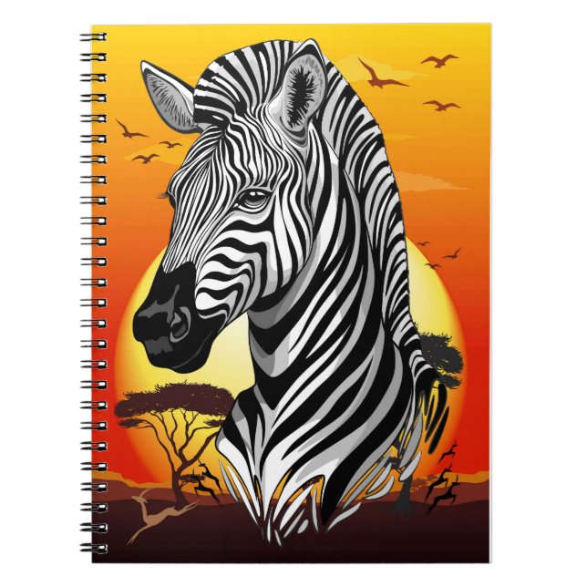 Zebra African Savanna Wild Animal Notebook (Front)