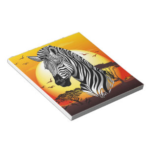 Zebra African Savanna Wild Animal Notepad