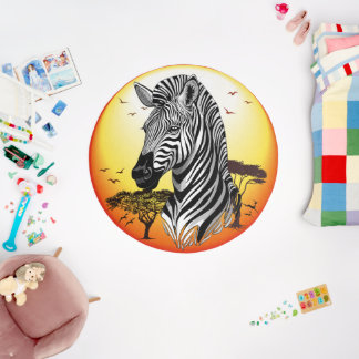 Zebra African Savanna Wild Animal Outdoor Rug