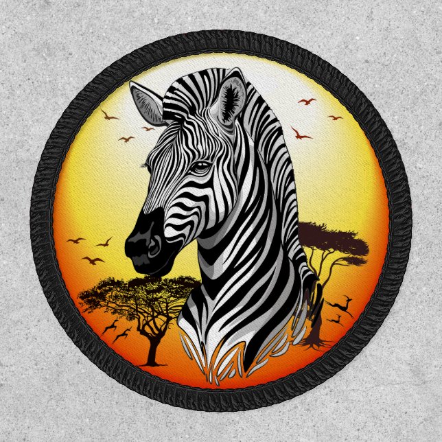 Zebra African Savanna Wild Animal Patch (Front)