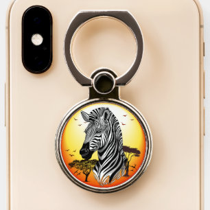 Zebra African Savanna Wild Animal Phone Ring Stand