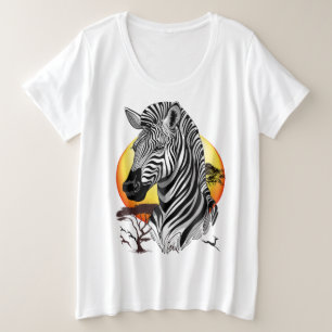 Zebra African Savanna Wild Animal Plus Size T-Shirt