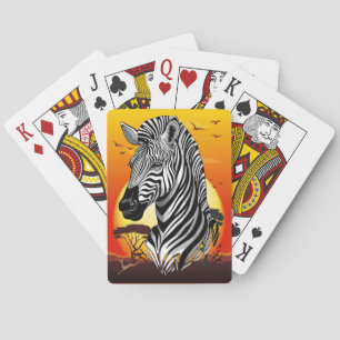 Zebra African Savanna Wild Animal Poker Cards