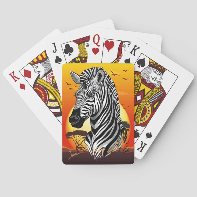 Zebra African Savanna Wild Animal Poker Cards (Back)