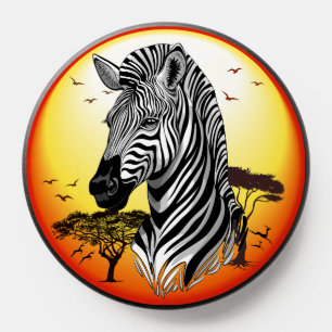 Zebra African Savanna Wild Animal PopSocket