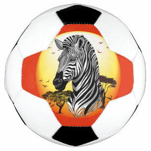 Zebra African Savanna Wild Animal Soccer Ball