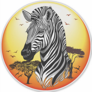 Zebra African Savanna Wild Animal Sticker