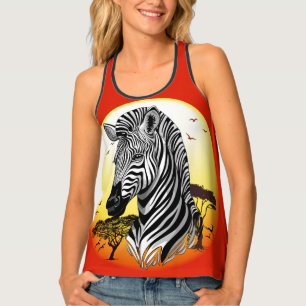Zebra African Savanna Wild Animal Tank Top