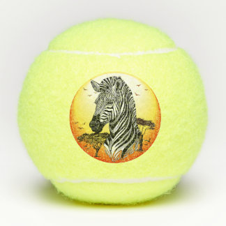 Zebra African Savanna Wild Animal Tennis Balls