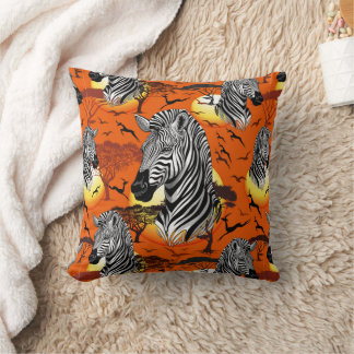 Zebra African Savanna Wild Animal Throw Pillow