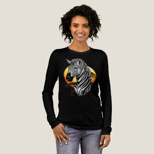 Zebra African Savanna Wild Animal Tri-Blend Shirt (Full Front)