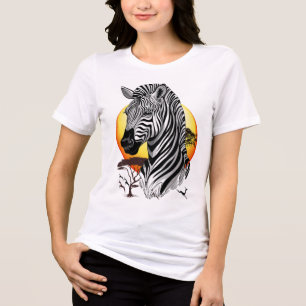 Zebra African Savanna Wild Animal Tri-Blend Shirt