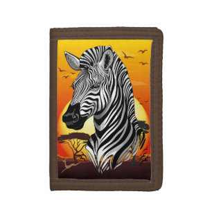 Zebra African Savanna Wild Animal Trifold Wallet