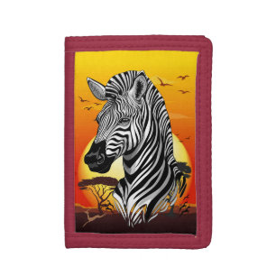 Zebra African Savanna Wild Animal Trifold Wallet