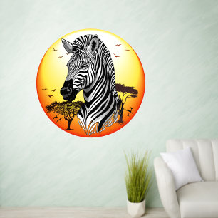 Zebra African Savanna Wild Animal Wall Decal