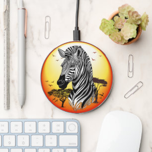 Zebra African Savanna Wild Animal Wireless Charger