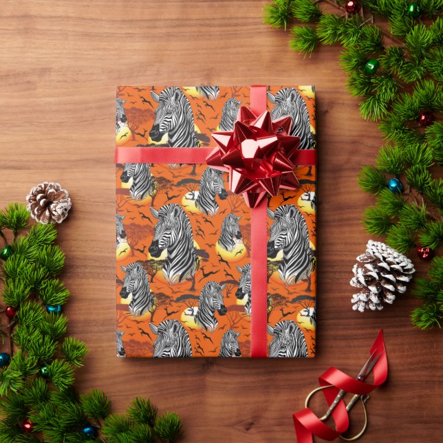 Zebra African Savanna Wild Animal Wrapping Paper (Holiday Gift)