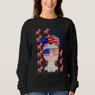 Zebra American Flag Zebra Patriotic 4th Of July Sweatshirt