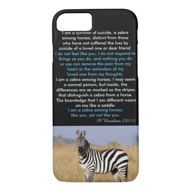 Zebra Among Horse iPhone 7 Case (Back)