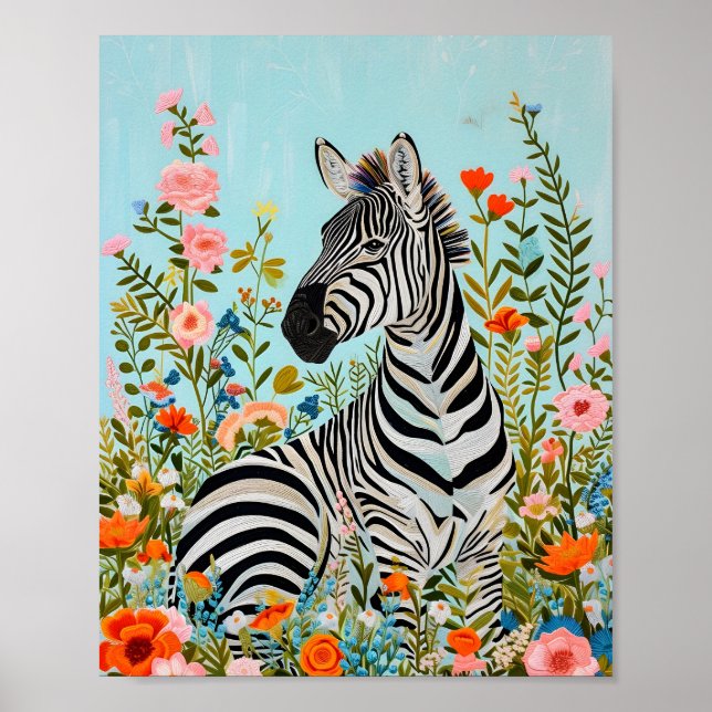 Zebra among the Blooms 🦓 Poster (Front)