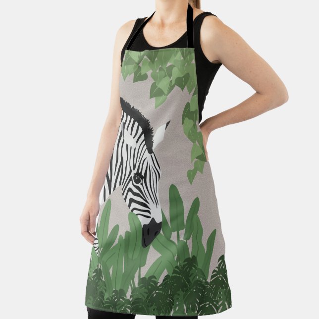 Zebra amongst Leaves  Apron (Insitu)