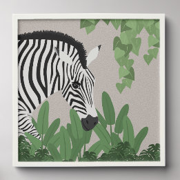 Zebra amongst Leaves Peel And Stick Photo Tile
