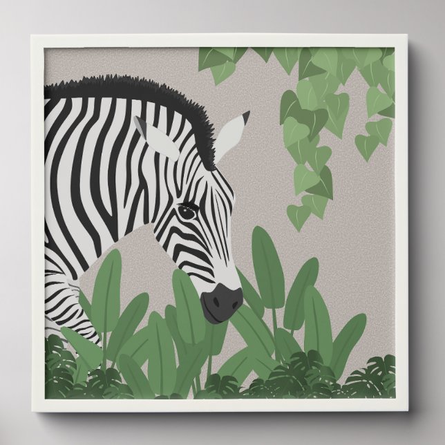 Zebra amongst Leaves Peel And Stick Photo Tile (Front Set)