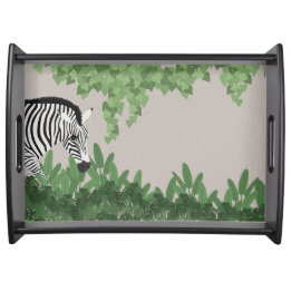 Zebra amongst Leaves Serving Tray