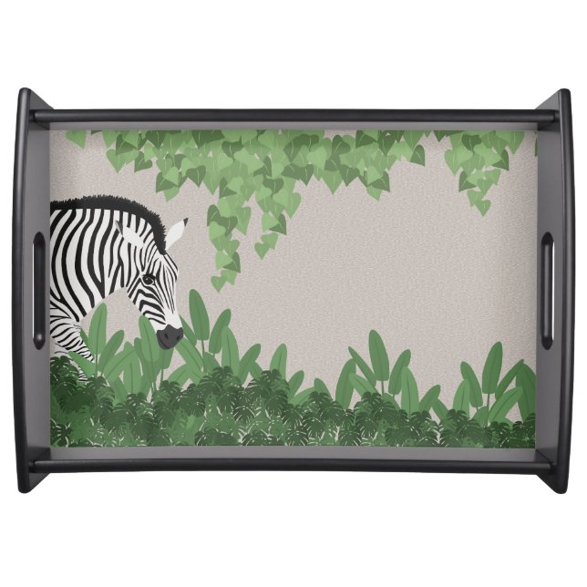 Zebra amongst Leaves Serving Tray (Front)