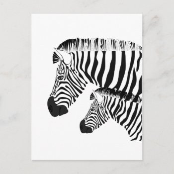 Zebra And Baby Postcard by escapefromreality at Zazzle