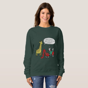 Zebra and Giraffe Christmas Jumper Classic Comic Sweatshirt
