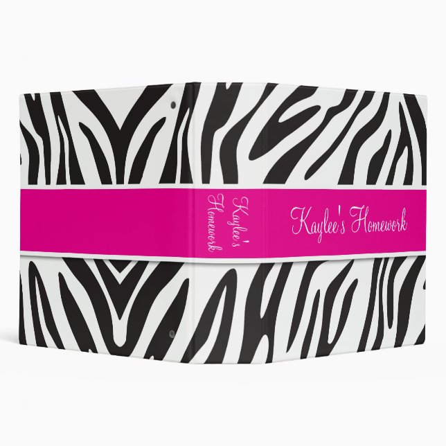 Zebra and Hot Pink Binder 2 inch (Background)