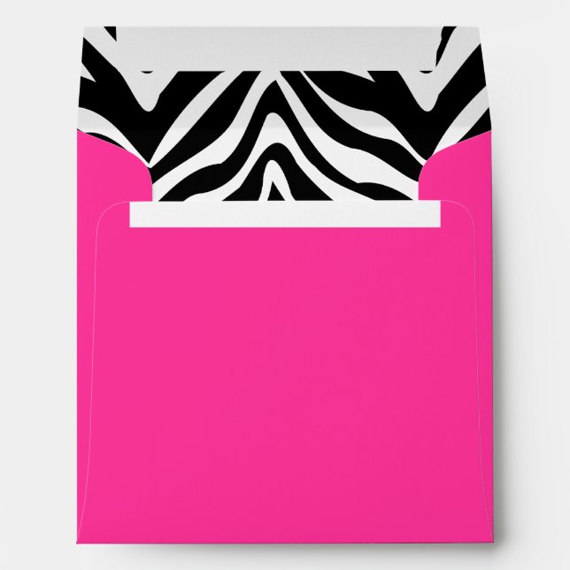 Zebra and Hot Pink Square Envelope (Back (Bottom))