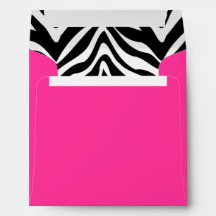 Zebra and Hot Pink Square Envelope