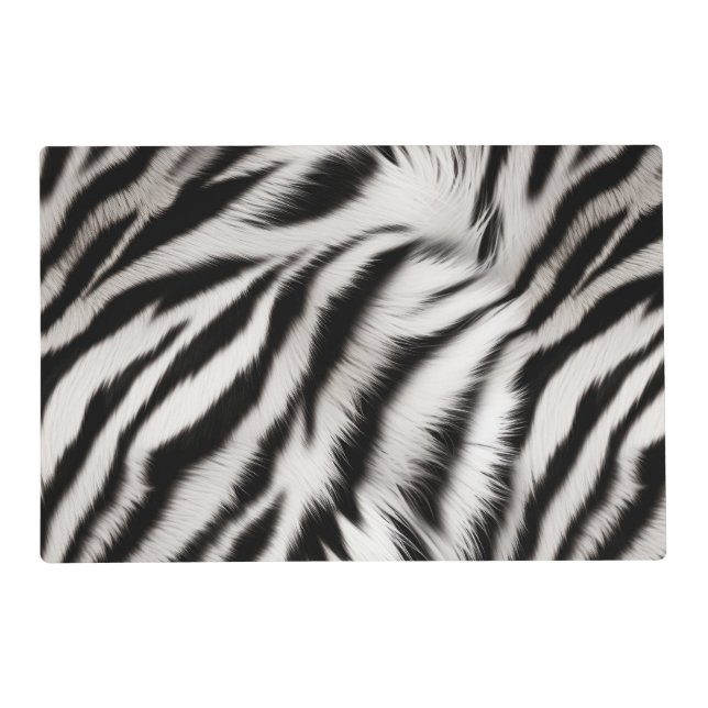 Zebra and Leopard Animal Fur Placemat (Front)