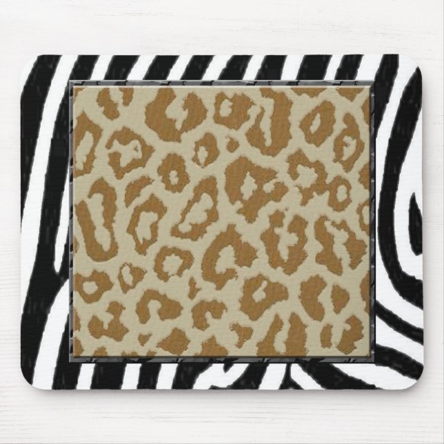 zebra and leopard print mouse pad (Front)