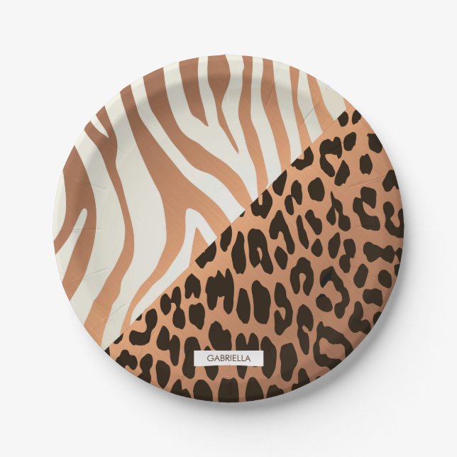 Zebra and Leopard Print Paper Plates (Front)