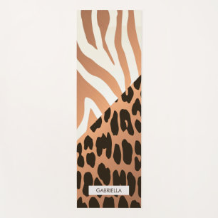Zebra and Leopard Print Yoga Mat