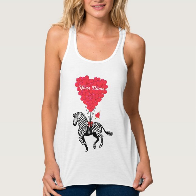 Zebra  and love heart tank top (Front)