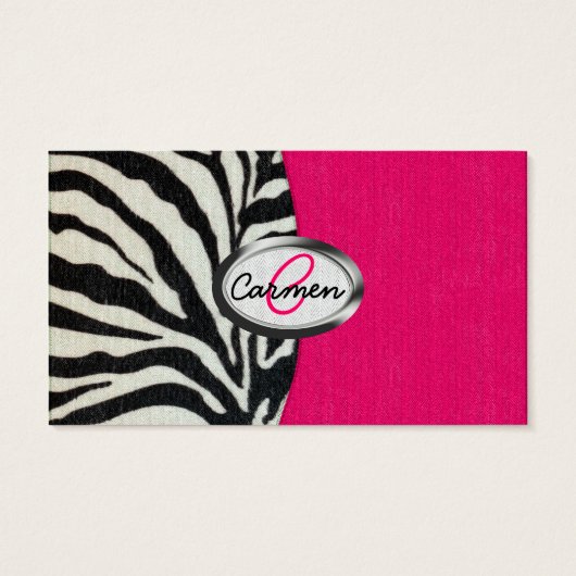 Zebra and Neon Pink with Metallic Monogram (Back)