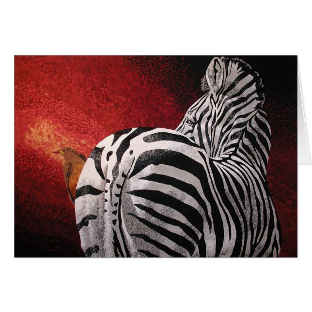 Zebra and Oxpecker Cards (Front Horizontal)