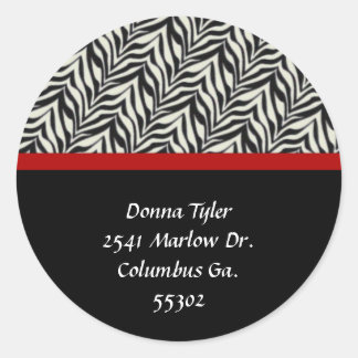 Zebra and Red Trimmed Address Stickers