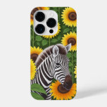 Zebra And Sunflowers Phone Case