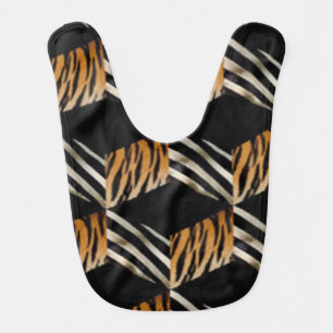 Zebra And Tiger Baby Bib