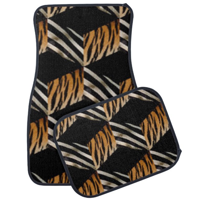 Zebra And Tiger Print Car Mats (Set)