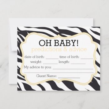 Zebra And Yellow Chevron Predictions & Advice Card by tinyanchor at Zazzle