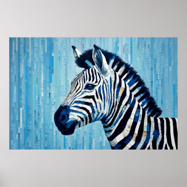 Zebra Animal Art Decor Paint Mosaic  (Front)