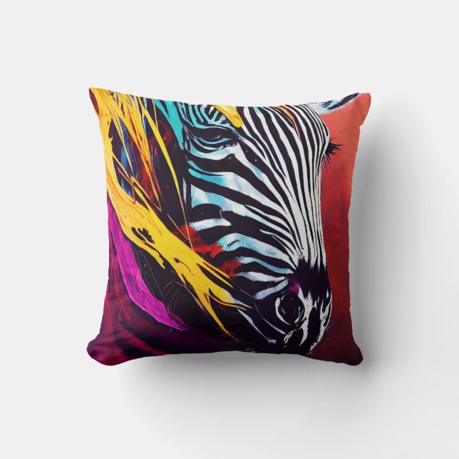 Zebra  Animal Discovery Adventure Nature Planet  Throw Pillow (Front)