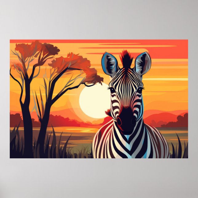Zebra Animal Jungle Nature Wilderness Poster (Front)