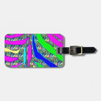 Zebra animal pattern colorful abstract pattern luggage tag